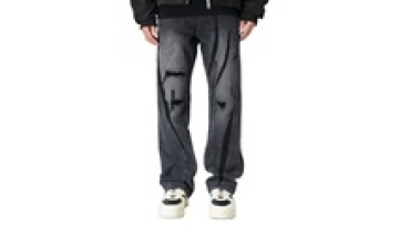 Quality Designer Straight Stack Flare Mens Distressed Jeans Pants Men1