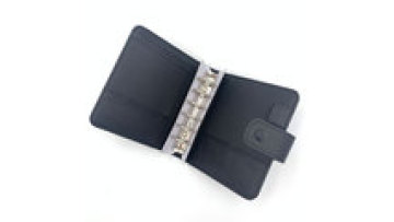 Stylish A6 A7 Saffiano PU Leather Black Binder Planner with Pen Holder1