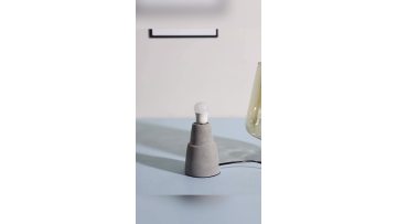 Amber glass cement base desk lamp