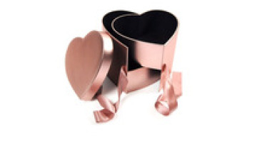 Packing Box 2022 Newly Designed Heart-shaped Double-layer Rotating Valentine's Day Flower Rigid Boxes Paperboard Gold Foil /1