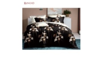 Floral design kine queen size printed microfiber bed duvet cover set with pillowcase fitted sheet1