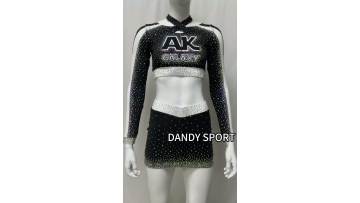 Allstars black and white crop cheer uniforms