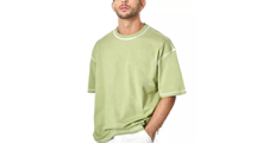 Custom Design Plain Quality Contrast Stitch Combed Cotton 280 gsm Tshirt1