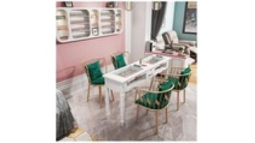 customized Hot sale New models Modern style tempering glass wireless charge furniture Beauty salon Manicure Nail table1