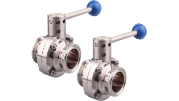 Three-clamp sanitary butterfly valve