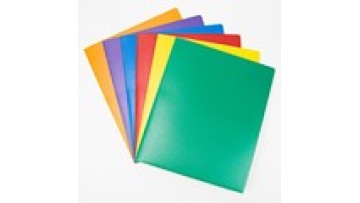 Assorted Color Two Pocket PlasticFolders for Presentations and File Storage1