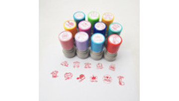 Kawaii Stationary Journal Stamp Custom OEM Stationery Office Stamper Stamp Trodat Stamp Round Self Inking Rubber Customized Logo1
