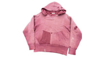 Manufacturer custom heavyweight fabric acid wash and embroidered logo frayed distressed pullover hoodie1
