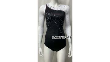 Black and white competition leotards