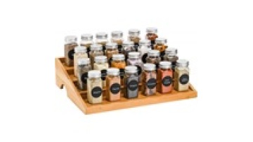 In Stock Glass Spice Jar 120ml Kitchen Household Storage Jar with Bamboo Lid 4oz Square Shaker Bottle with Wooden Lid1