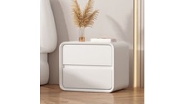 modern wholesale hotel home Simplicity  Leather furniture solid wood bedroom storage bedside table with drawer1