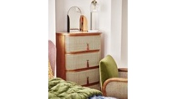 Free sample wholesale natural door side modern designs  nordic style  storage  rattan  solid wood  living room kitchen cabinet1