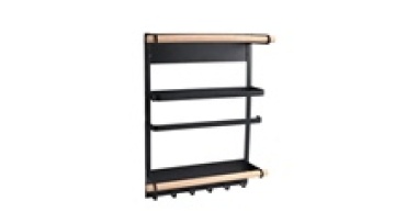 KCS Household Standing Type Three-Layer Stainless Steel Magnetic Fridge Shelf Kitchen Spice Rack Organizer Dishes Pots OEM1