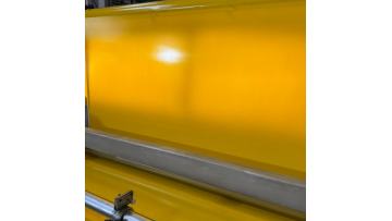 Livite 0.48mm 580g yellow PVC coated fabric used ininflatable boat canvas roof is in production.