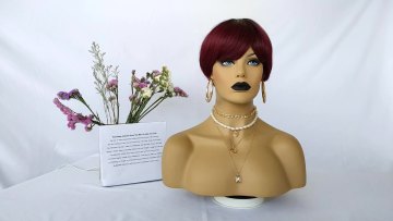 Hot selling Wholesale Short Pixie Cut 100% Unprocessed Virgin Indian Human Hair Wigs1