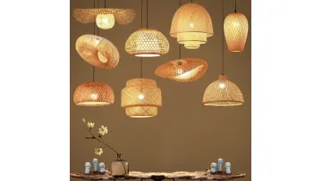 Large Rattan Bamboo Pendant Chandelier with Decorative Wicker Shade Lamp1