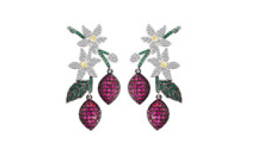 Zircon Water Drop Retro Plant Flower Earrings S925 Silver Camellia Carved Stereoscopic Earrings1