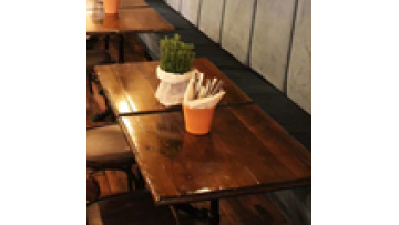 Factory cheap price new commercial modern wooden furniture cafe metal and wood dining restaurant  kitchen  table1