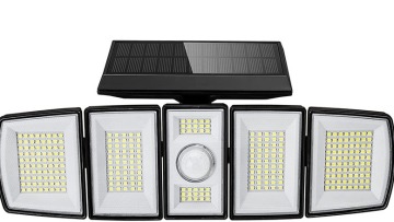 Manufacturer Outdoor Professional 300Led 6500K Adjustable 5 Heads Wireless Motion Sensor Solar Flood Security Wall Lights1