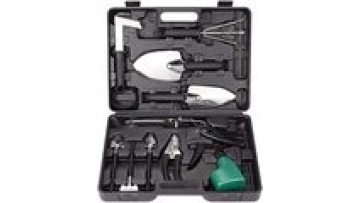 Customized Portable tools for gardening 10pieces black Heavy Duty Garden Tool Set With Carrying Case1