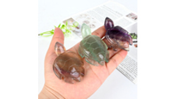 High Quality  Crystal Animal Fgurines Fluorite Turtle  for Decoration1