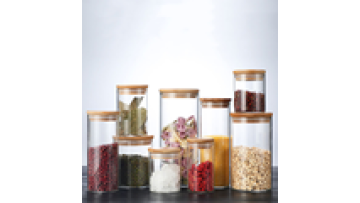 Modern Design Clear Food Storage Canister Glass Food Storage Jar With Airtight Seal Bamboo Lid1