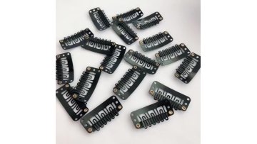 Wholesale Cheap Price Metal Clips For Hair Extension Hairpieces Snap-Comb Wig Clips With Rubber1