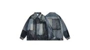 Stitching Patch Cotton Denim Jacket Garment OEM/ODM Wholesale Jean Jacket With Belt Distressed Denim Jacket For Men1