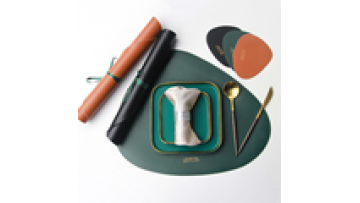 Customizable Logo Drop Shape PU Leather Placemats - 2021 Dining Table Mat Set1
