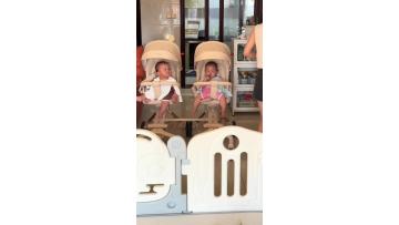 4 Seater Push Pull Wagon Stroller with Seatbelts