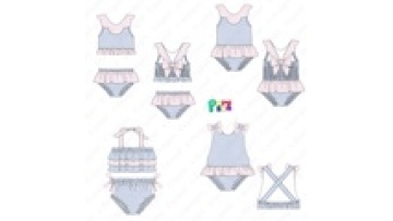 2025 Hot Selling Monogram Seersucker Swimsuits for Kids1