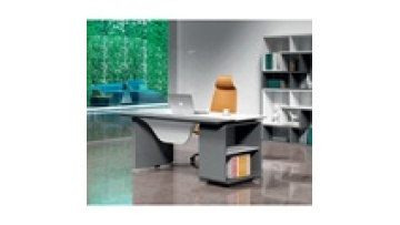 Computer Glossy Whit Drawer Staff Simple Storage Small Computer Home Modern White Office Furniture Manage Executive Office Desk1