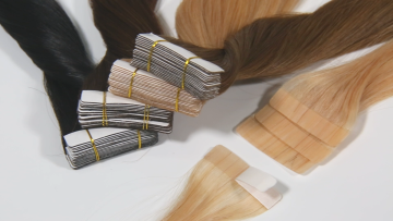 wholesale russian tape in hair extensions 100% human hair remy 1b natural raw double drawn invisible virgin tape in human hair1