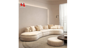 Cream wind curved fabric sofa living room light luxury modern Italian minimalist special-shaped sofa 2022 new1