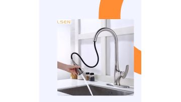 Amazon Hot Sale Modern Cheap Kitchen Sink Taps Luxury Single Handle Kitchen Faucet with Pull Out Spray Farm House Torneiras1