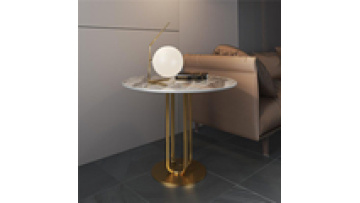 French vintage Inlay movable new design end table decorative round top side tables balcony cheap slate coffee table1