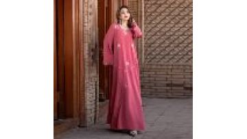 Ramadan Dubai Stylish Rhinestone Abaya Arab Loose Dresses for Women Gala Long Sleeve Kaftan Dress1
