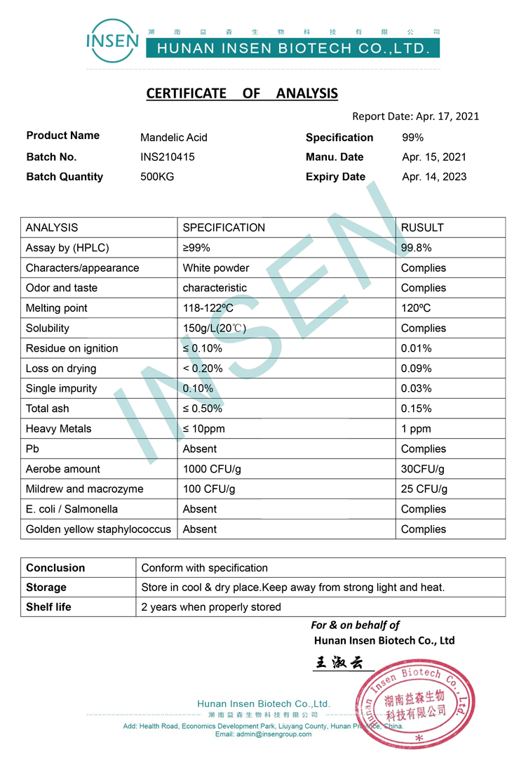 dl mandelic acid powder