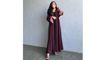Muslim Open Kimono Abaya for Moroccan Women Fashion Ruffle Sleeve Arab Dubai Clothing Jalabiyat Turkey Soft Gulf Robe1