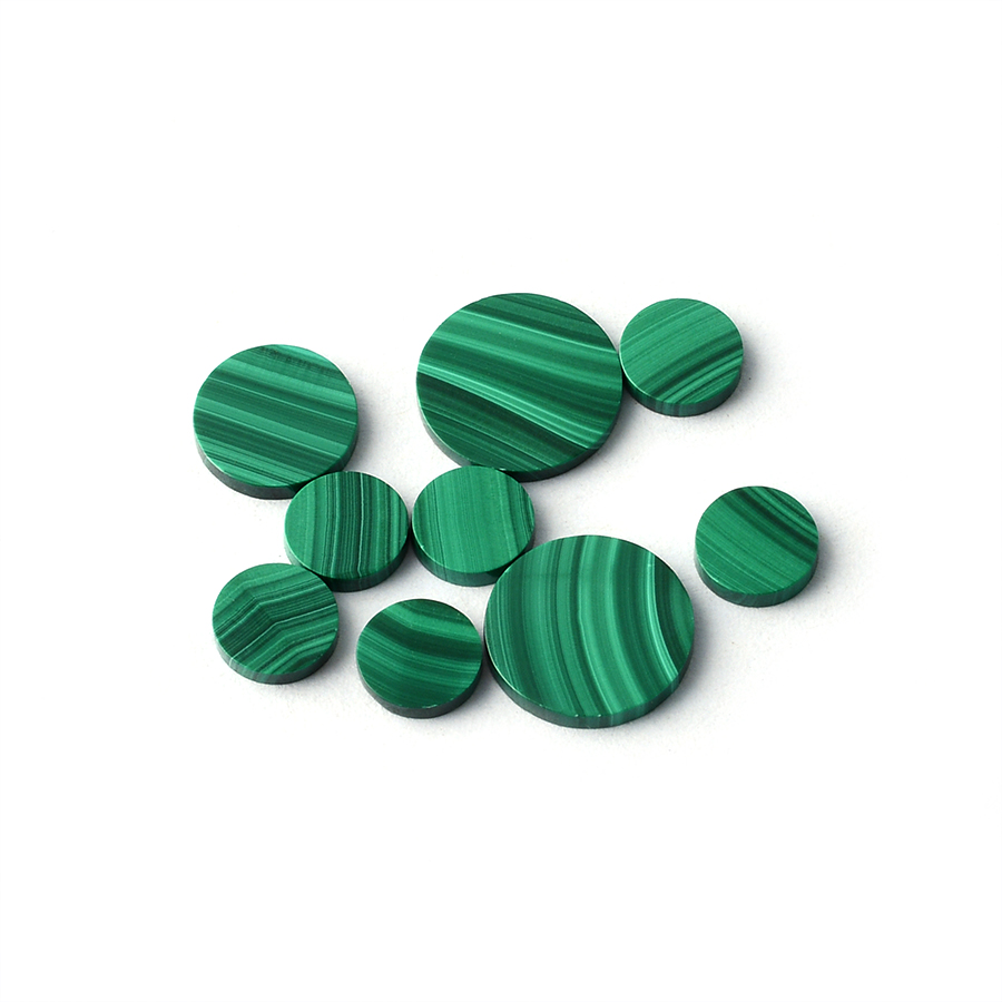 Oblate cut malachite Oblate cut malachite