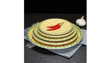 Imitation Bamboo Weaving Plate/Creative Bamboo Weaving Plate/Dish Serving Plate/Bamboo Weaving Plate for Winnowing Vegetables/Hot Pot Dish Plate1