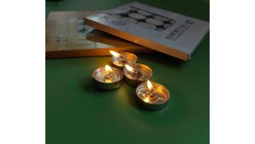 tealight candles burning