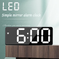 Alarm Clock Digital Electronic Smart Mechanical LED Mirror Snooze Table Wake Up Light Temperature Display Home Decoration