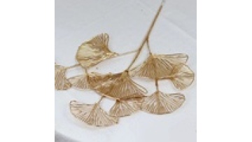 Wholesale Plastic Artificial Golden Ginkgo Leaf Bouquet for Events and Christmas Decor1