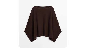 Women's minimalist style, high-end feel, pure cashmere short knitted cape