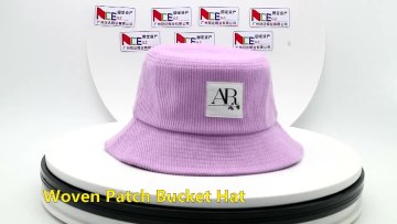 Stock Purple corduroy bucket hat cap wholesale woven patch bucket cap for women1