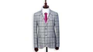 Elegant Men's Grey Linen Check Design Blazer Single Breasted Business Suit Flat Front Plus Size Breathable Features Casual Style1
