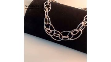 Hot sale fashionable 2 tone customised personalized chunky necklace1
