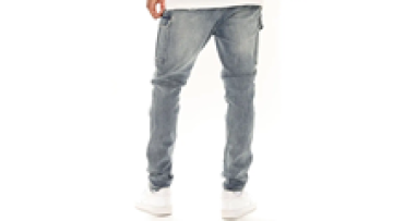 OEM Blue Jean Cargo Pants Men High Waist Six Pockets Dirty Wash Man Jeans1
