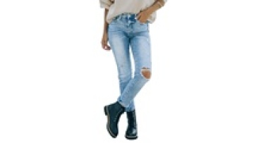 Fashion Ladies Trousers High Quality Blue Ripped Mom Denim Pants Distressed Women Jeans1